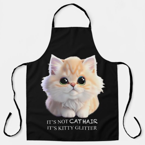 Cute fluffy orange and white kitten cat apron