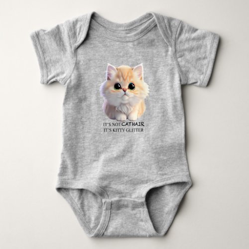 Cute fluffy orange and white kitten cat baby bodysuit