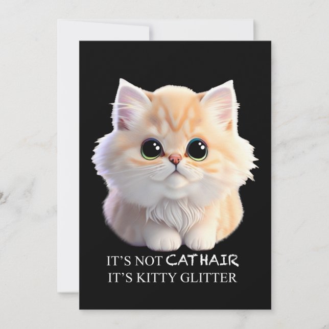 Cute fluffy orange and white kitten cat invitation (Front)