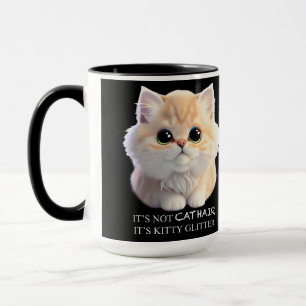 Cute fluffy orange and white kitten cat mug