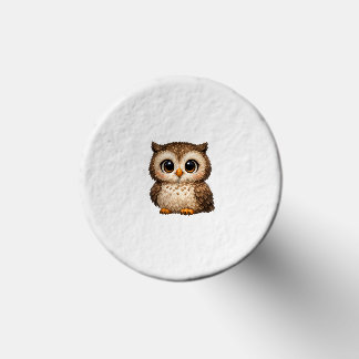 Cute Fluffy Owl Big Eyes Cartoon Digital Art Brown Golf Tees