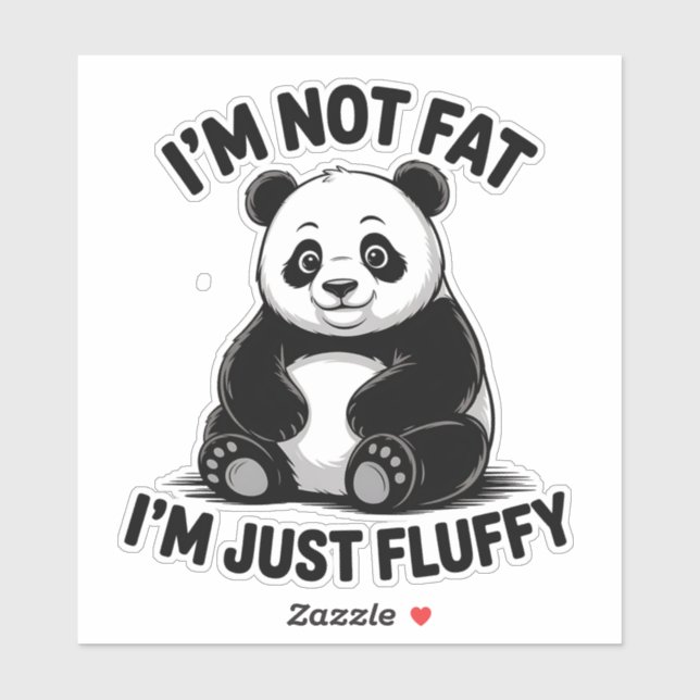 Cute Fluffy Panda with Funny Quote Sticker (Sheet)