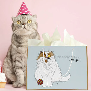 Cute Fluffy Persian Cat Funny Meow Blue Large Gift Bag