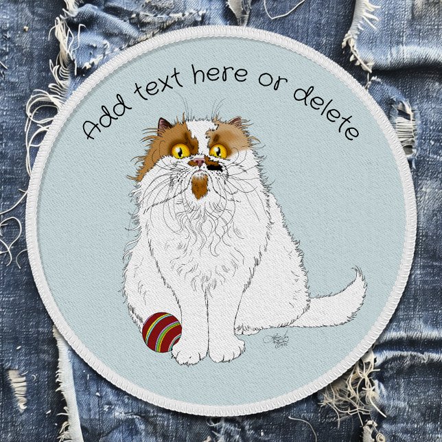 Cute Fluffy Persian Cat Funny Meow Blue Patch (Creator Uploaded)
