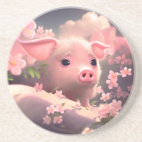 Cute Fluffy Pig Coaster