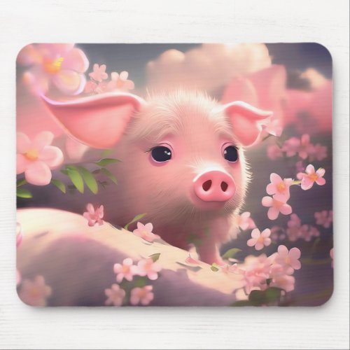 Cute Fluffy Pig Mouse Pad