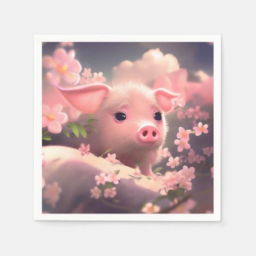 Cute Fluffy Pig Napkins