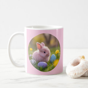 Cute Fluffy Pink Bunny Easter Coffee Mug