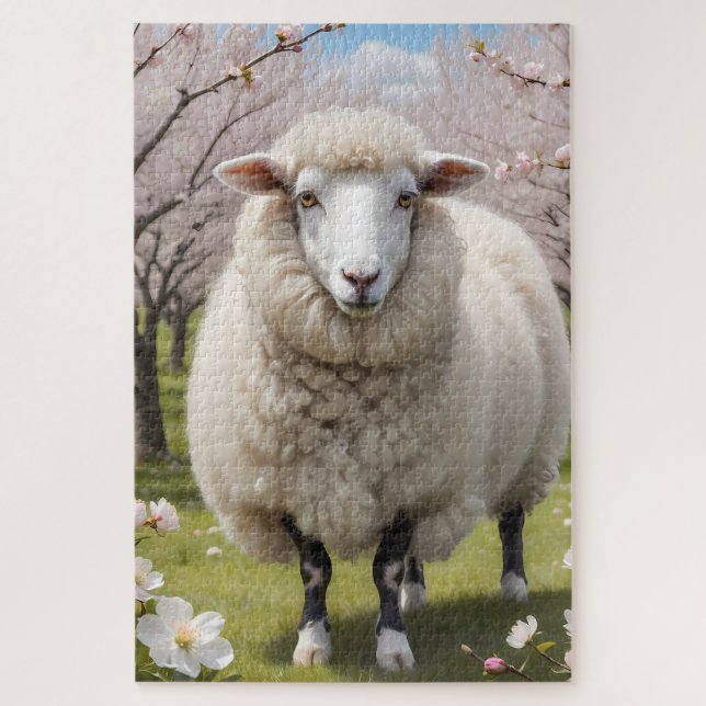 Cute Fluffy Sheep Jigsaw Puzzle (Vertical)