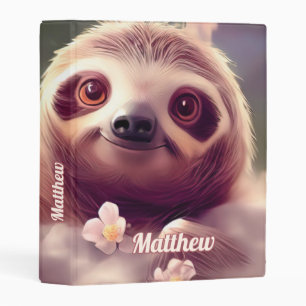 Cute Fluffy Sloth Mini Binder