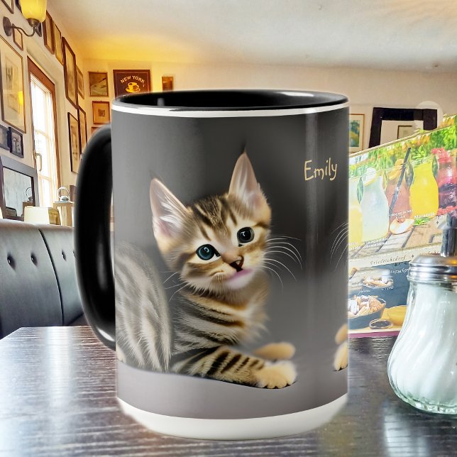 Cute fluffy tabby cat baby   mug (Creator Uploaded)