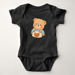 Cute Fluffy Teddy Bear Sticker – Adorable Kawaii Baby Bodysuit