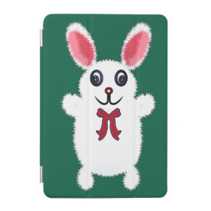 Cute Fluffy White Bunny Rabbit with Red Bow - Chri iPad Mini Cover