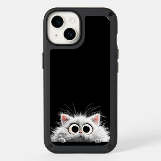 Cute Fluffy White Cat Peeking – iPhone 14 Case (Fu