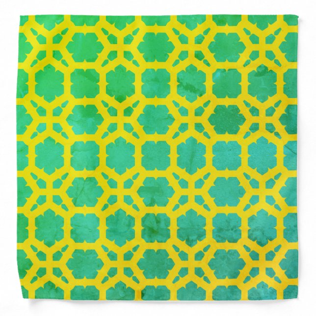 Cute fluorescent green pattern Dog Bandana (Front)