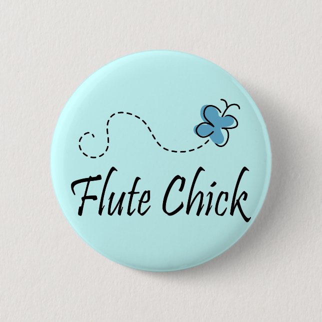 Cute Flute Chick Button (Front)