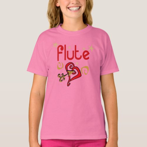 Cute Flute Lover Kids T_shirt