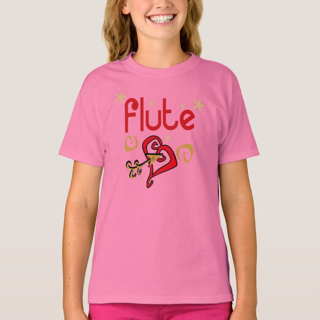 Cute Flute Lover Kids T-shirt (Front)