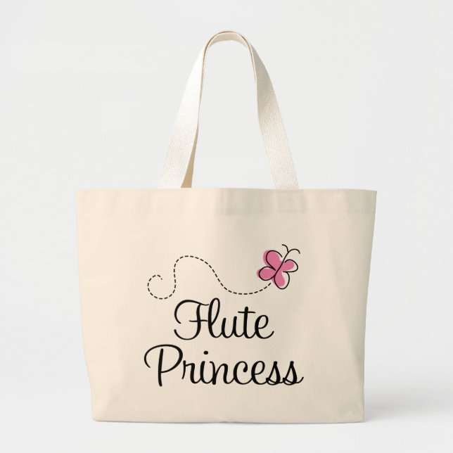 Cute Flute Princess Large Tote Bag (Front)