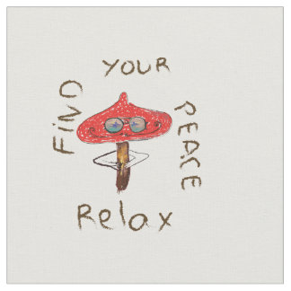 Cute Fly Agaric Mushroom Drawing Fabric