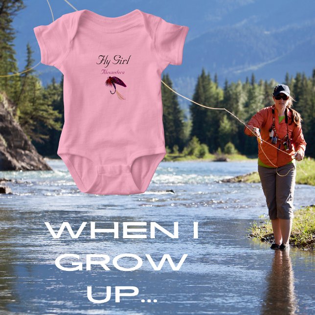 Cute Fly Guy Fishermen Flyfishing Trout Flies  Bab Baby Bodysuit (Creator Uploaded)