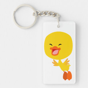 Cute Flying Cartoon Duckling Acrylic Keychain