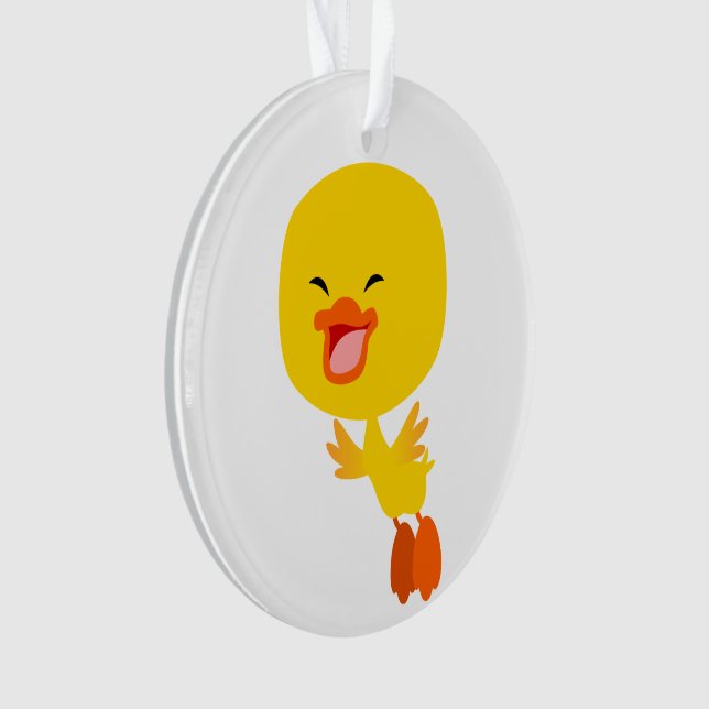 Cute Flying Cartoon Duckling Acrylic Ornament (Front)
