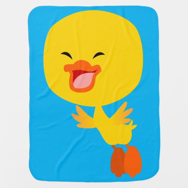 Cute Flying Cartoon Duckling Baby Blanket (Front)