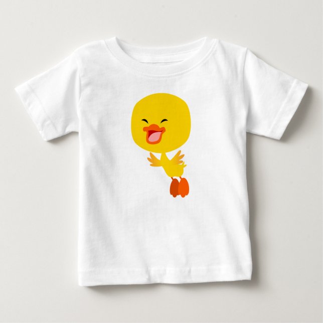 Cute Flying Cartoon Duckling Baby T-Shirt (Front)