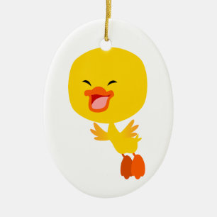 Cute Flying Cartoon Duckling Ornament