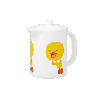 Cute Flying Cartoon Duckling Teapot