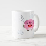 Cute Flying Cartoon Pig Giant Coffee Mug