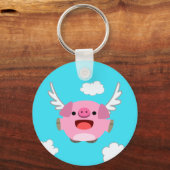 Cute Flying Cartoon Pig Keychain (Front)