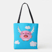 Cute Flying Cartoon Pig Tote Bag (Back)