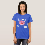 Cute Flying Cartoon Pig Women T-Shirt