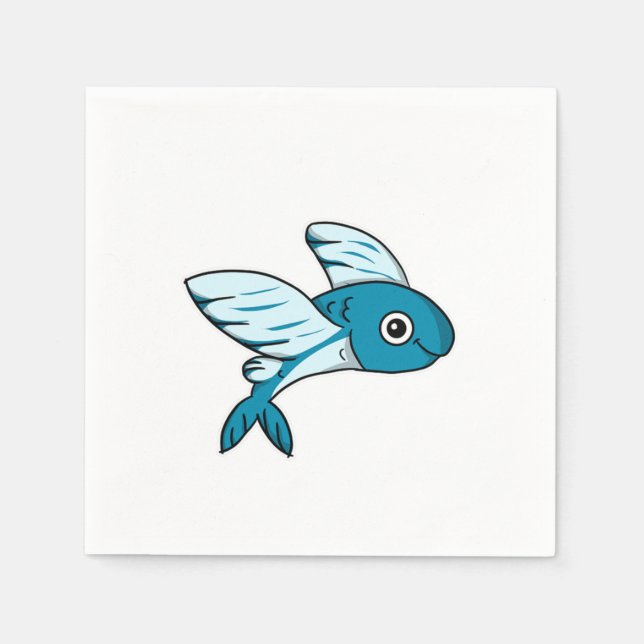 Cute Flying Fish Costume Fishing Gift Idea Napkins (Front)