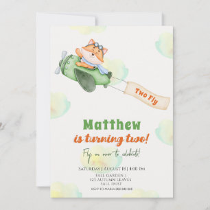 Cute Flying Fox Birthday Party  Invitation