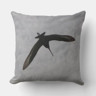 Cute Flying Godwit Throw Pillow