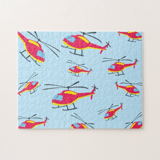 Cute Flying Helicopter  Jigsaw Puzzle (Horizontal)