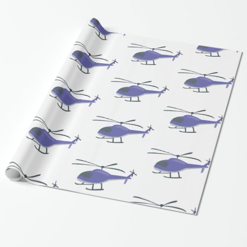 Cute Flying Helicopter Wrapping Paper