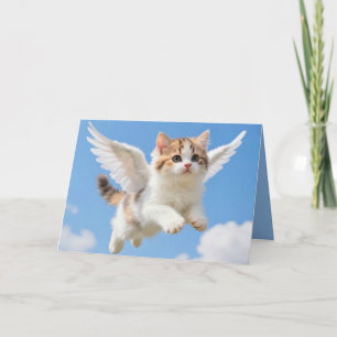 Cute Flying Kitten Card