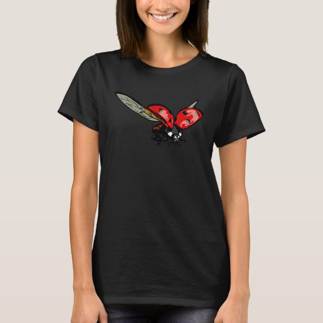 Cute flying ladybird flies to dandelion T-Shirt (Front)