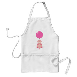 Cute Flying Pig and Balloon Adult Apron
