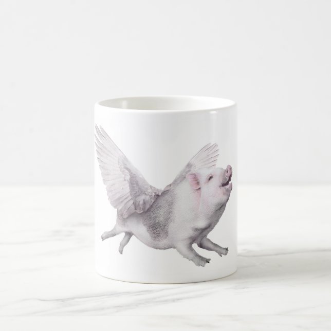 Cute Flying Pig Creative Gift Mug When Pigs Fly (Center)