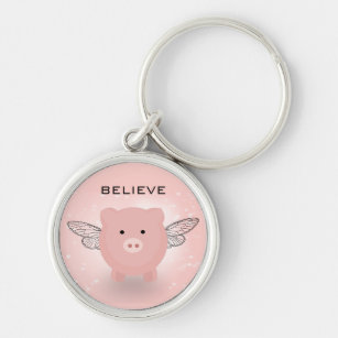 Cute Flying Pig  Keychain