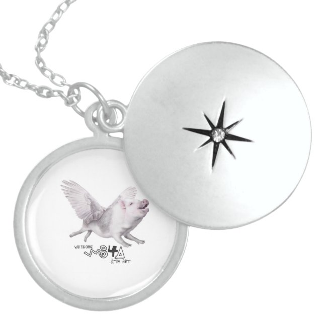 Cute Flying Pig Locket Creative Gift When Pigs Fly (Front)