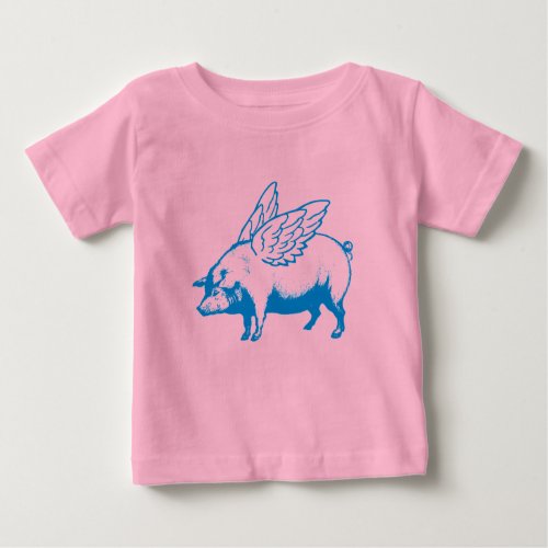 Cute Flying Pig Wings Baby T_Shirt