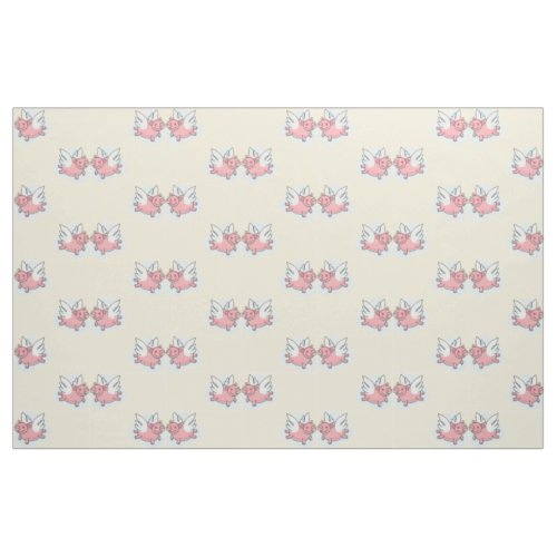 Cute Flying Pigs New Baby Pig Year fabric