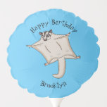 Cute flying sugar glider cartoon illustration balloon