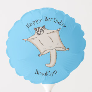Cute flying sugar glider cartoon illustration balloon